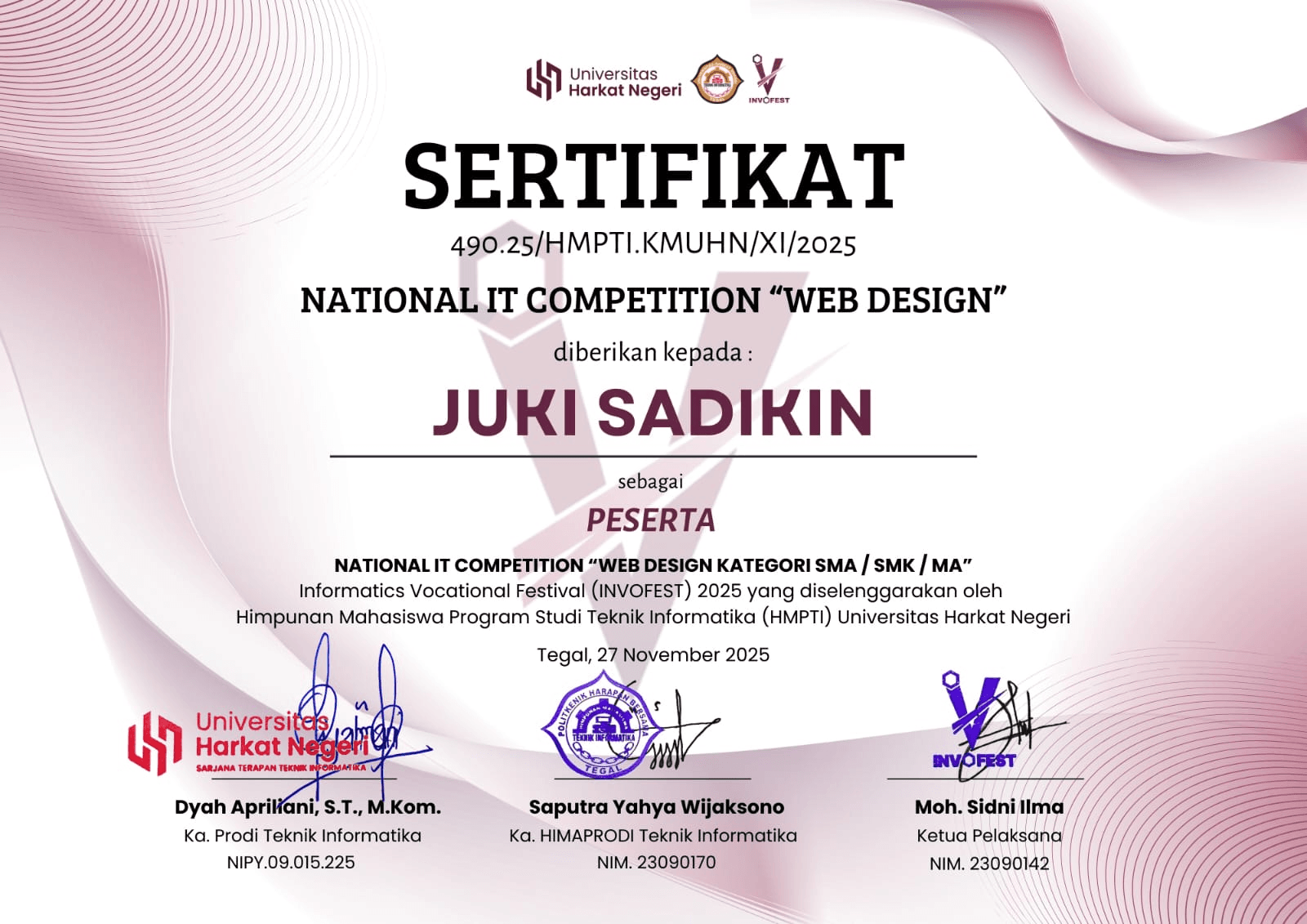 Peserta - Web Design INVOFEST 2025