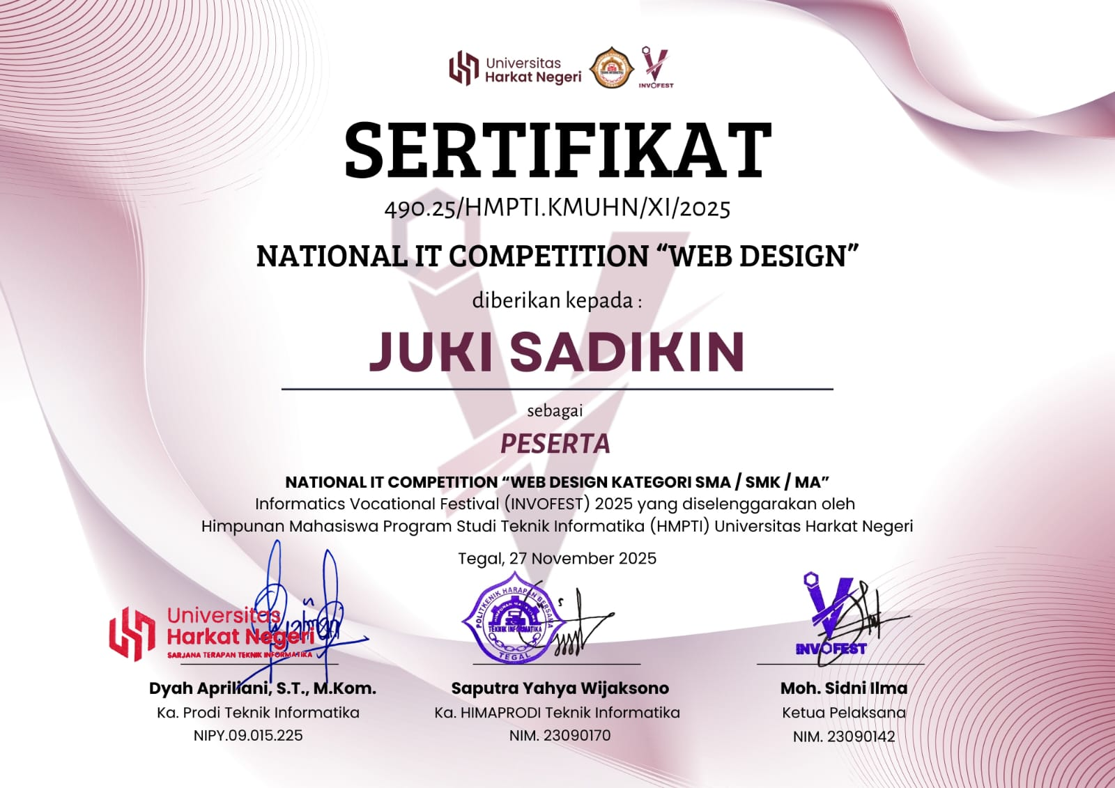 Peserta - Web Design INVOFEST 2025